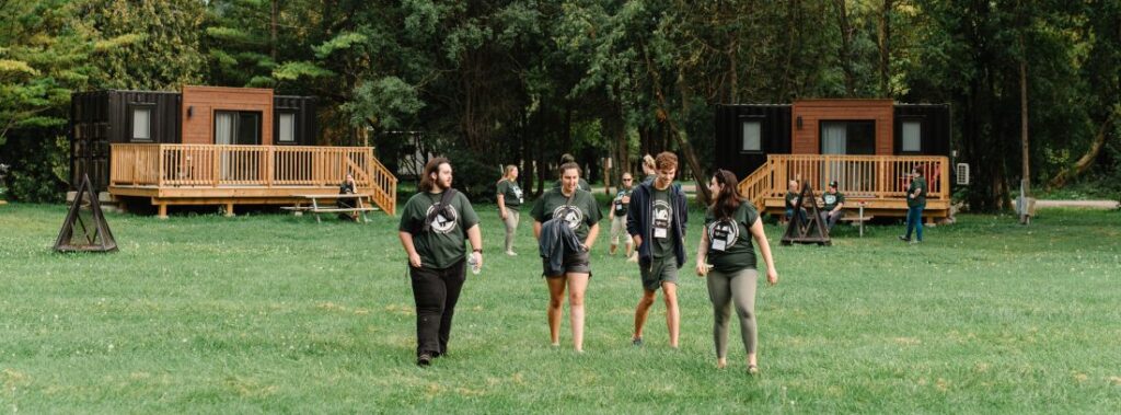 Group of people on lawn