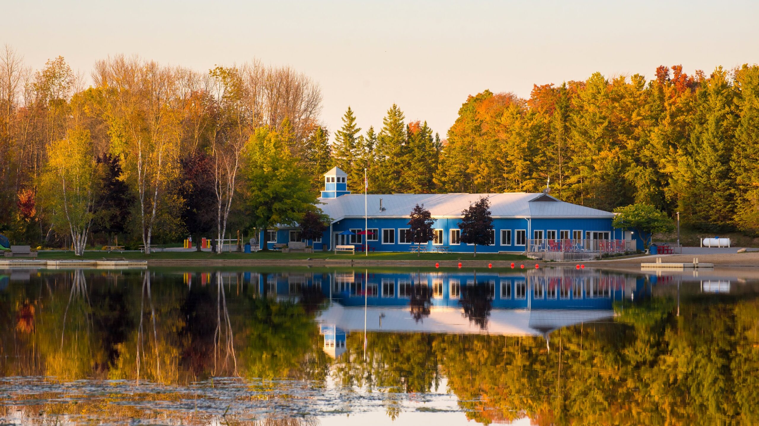 Fisherman's-Cove-rec-hall-from-water-in-fall