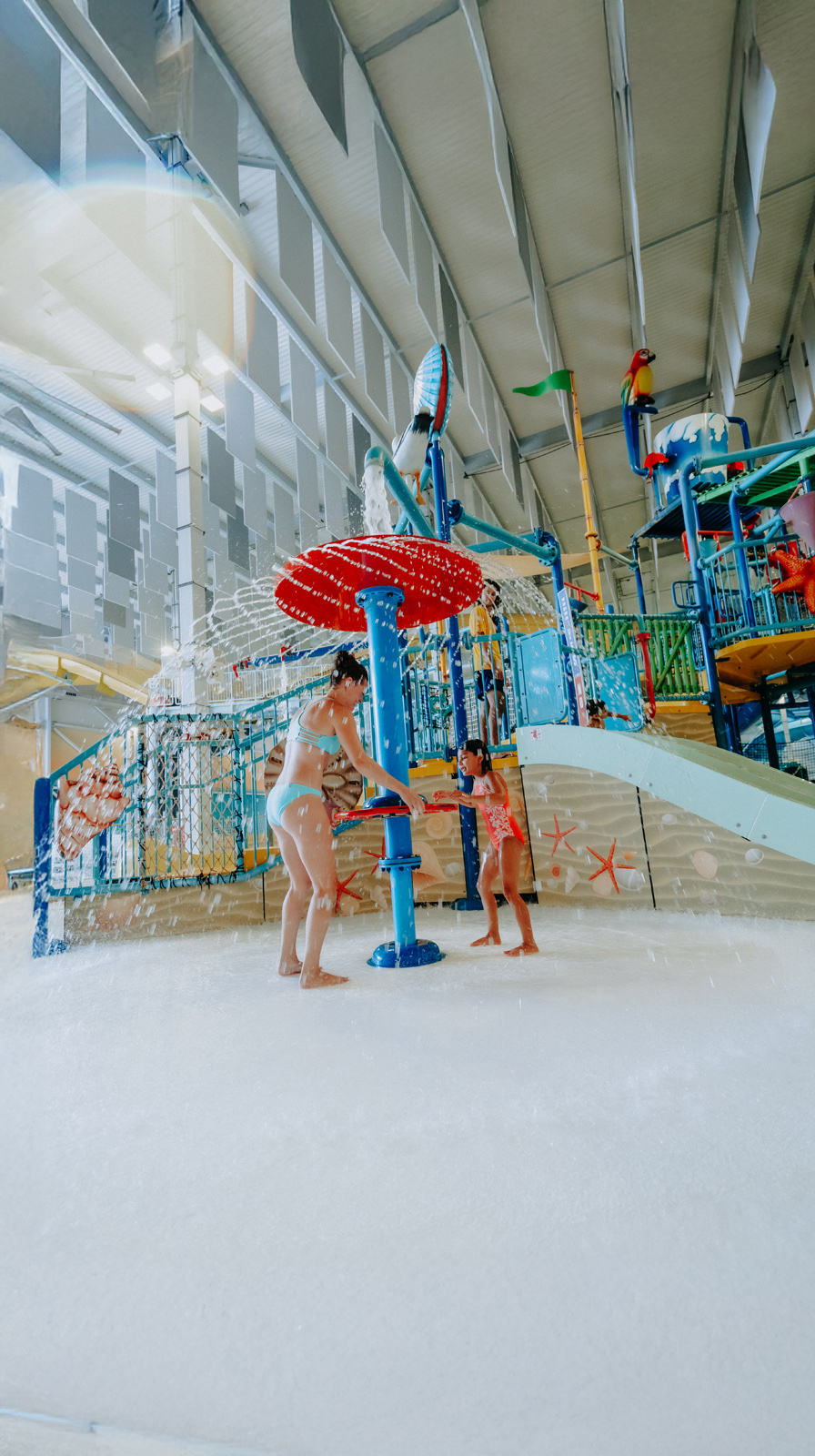 woman and child at a Water Park