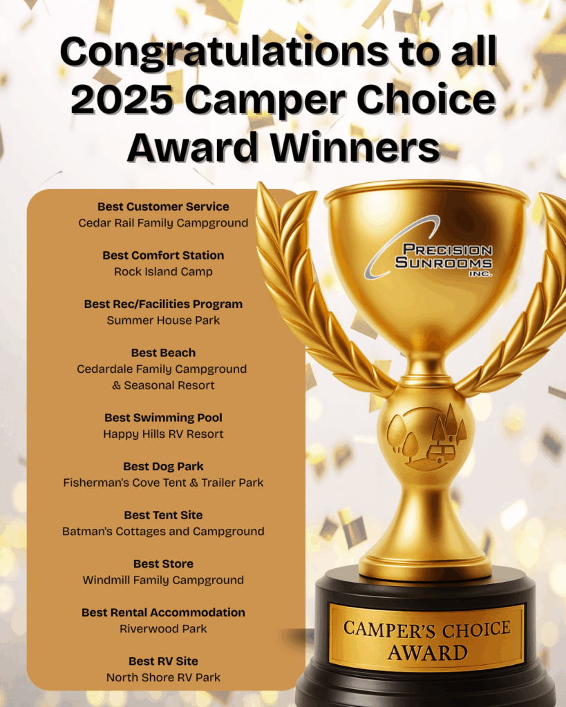 2025 Camping In Ontario Campers' Choice Award Winners - List