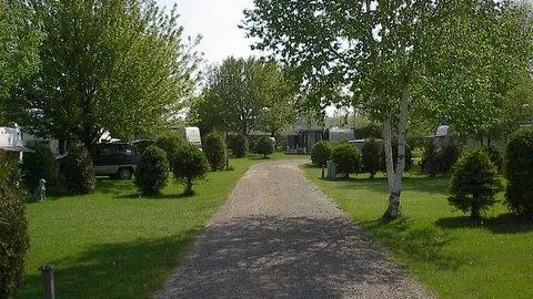 Green-Acres-Campground-roadway-lined-with-shrubs